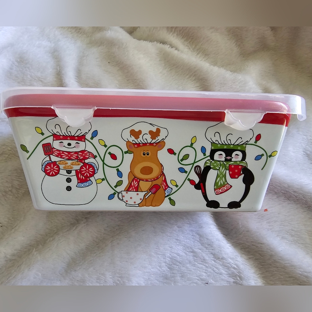 Temp-tations Seasonal Winter Whimsy 12 Oz Small Rectangle Casserole / Loaf Dish